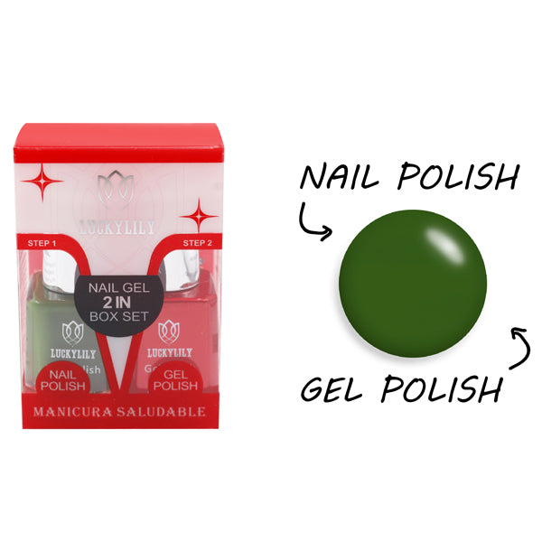 Kit de esmalte y gel de uñas-color verde