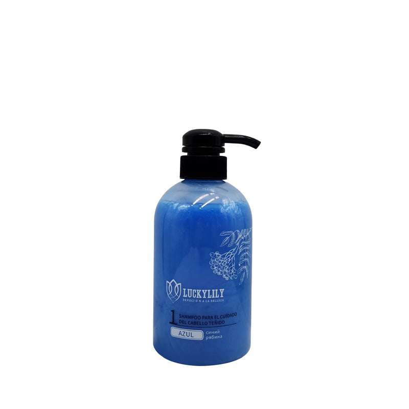 Shampoo para el cuidado del cabello teñido Azul