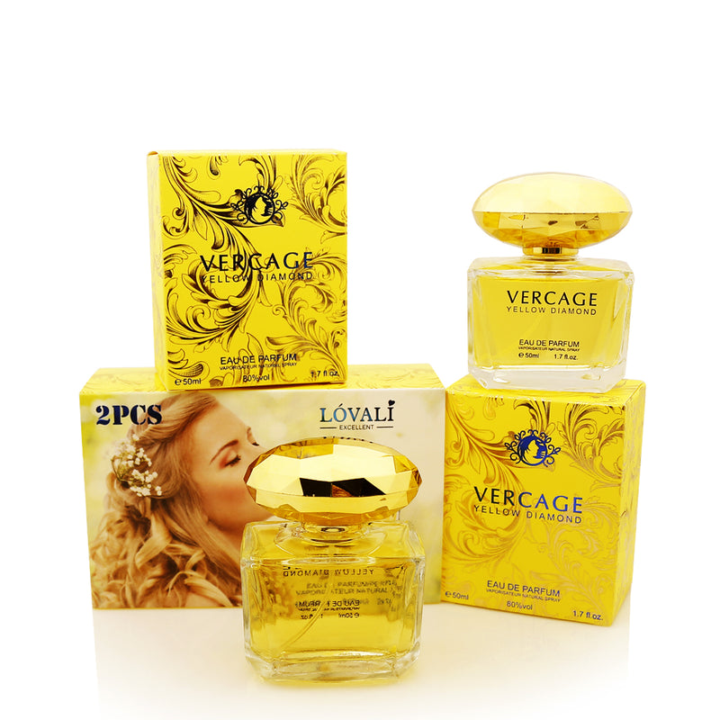 Kit de perfume Vercage Yellow Diamond 2pcsx50ml