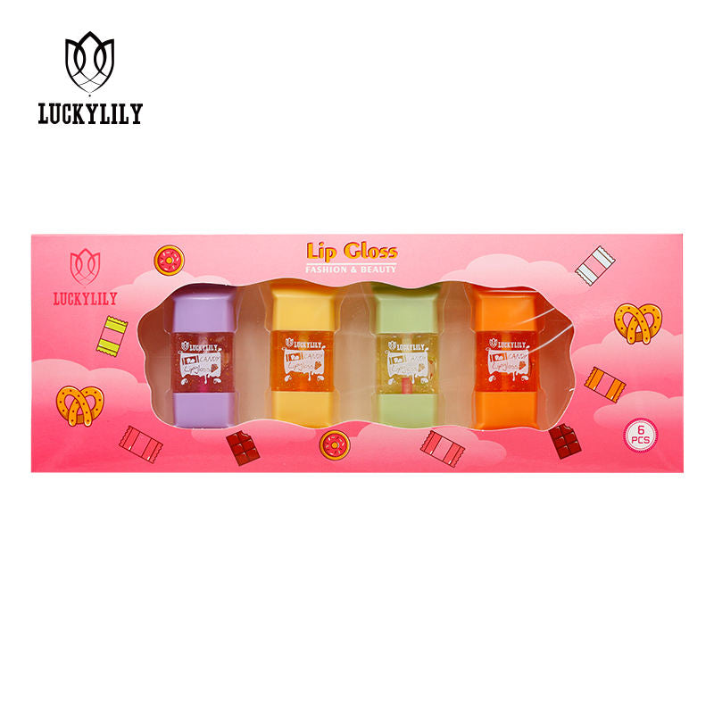Kit de brillo labial diseño de candy 6pcs